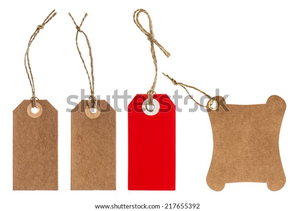 Paper Tags String Isolated On White Stock Photo 217655392 | Shutterstock