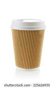 Paper take away coffee cup isolated on a white background