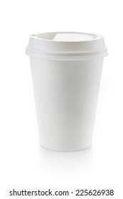 Paper Take Away Coffee Cup Isolated On A White Background