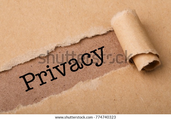 Paper tear background\
with word Privacy.
