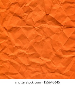 Paper Texture. Crumpled Orange Paper