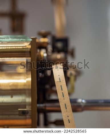 paper ticker tape of telegraph machine