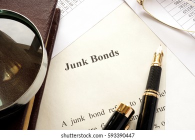 Paper With A Title Junk Bonds And Other Financial Documents.