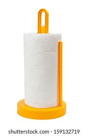 A Paper Towel Holder On A White Background