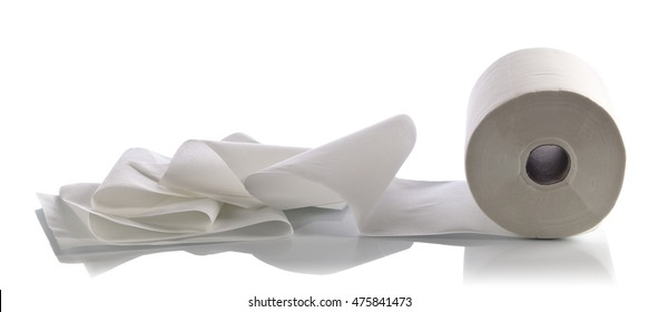 Paper Towel Isolated On  A White  Background