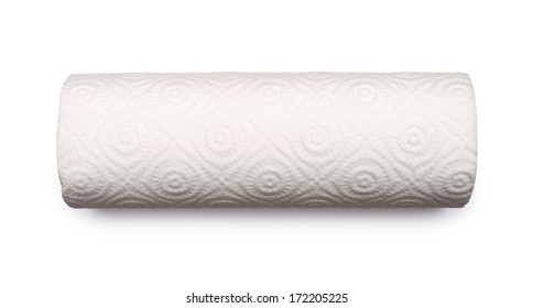 Paper Towel Roll Isolated On White Background