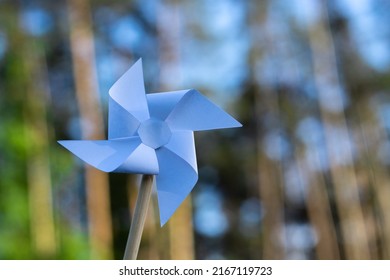 Paper Windmill On Natural Background