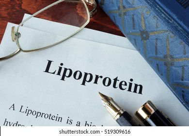 Papers With Word Lipoprotein On A Table.