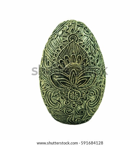 papier-mache decoration egg with a pattern