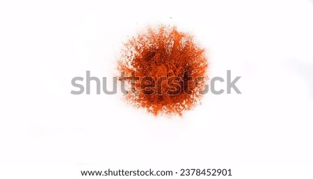 Paprika, capsicum annuum, Powder Exploding against White Background