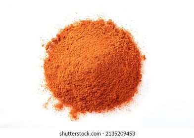 Paprika Powder Pine Isolated On White Background. Top View