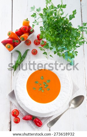 Similar – Image, Stock Photo Pumpkin soup Vegetable