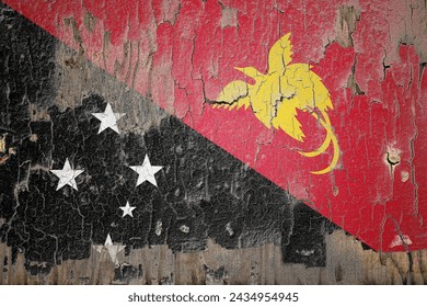 Papua New Guinea flag and paint cracks. Prison concept with border image. Papua New Guinea is currently heading toward recession. Inflation. employment. economic recession. Double exposure hologram - Powered by Shutterstock