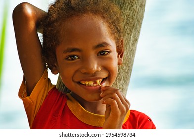 Papua Province, Indonesia - Circa January 2011: Unidentified Children On The Street In Wamena, On New Guinea Island, Indonesia .