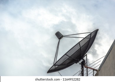 Parabolic Satellite Dish Space Technology Receivers Stock Photo ...