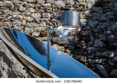 Parabolic Solar Heaters For Hot Water, Pangboche, Everest Base Camp Trek From Tengboche To Dingboche , Nepal