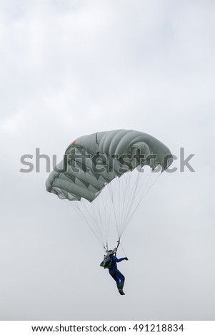 parachutist on the white background