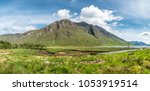 The paradisal landscape of Glen Etive with the mouth of River Etive , Scotland - Europe