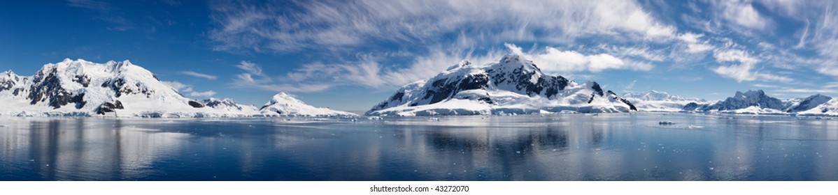 Paradise Bay, Антарктида - Панорамный вид на величественную ледяную страну чудес возле Южного полюса