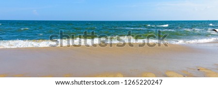 paradise hot tropical climate sandy beach of the sea calm wave