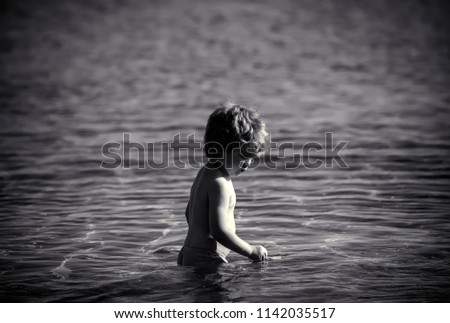 Similar – Image, Stock Photo sea-lake… Summer Child