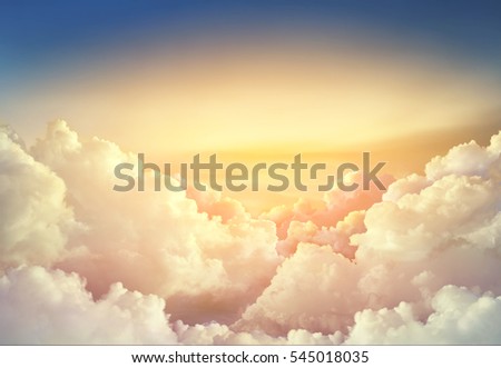 paradise sky background with large clouds 