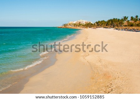 Paradise tropical beach on Varadero. Caribs. Cuba