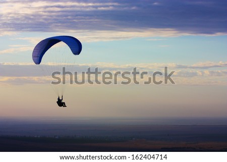 Paraglider flight in Crimea, Ukraine 