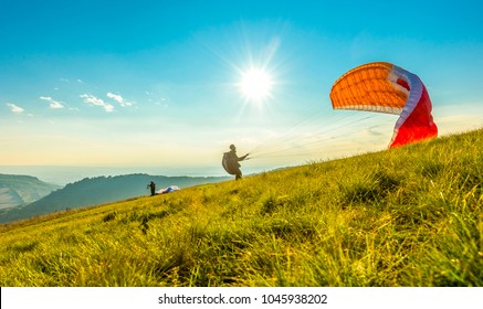 Paraglider on the ground