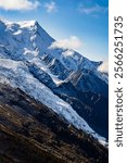 Paragliders flying in front of the Mont Blanc massif from Plan de l