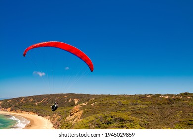 Paragliding Along The Coast Of The Great Ocean Road, Victoria - Australia.