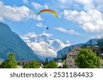 Paragliding at the beautiful Interlaken in the Switzerland.