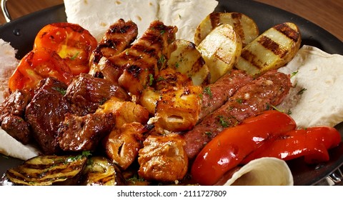 Paraguay Asado, Traditional Barbecue That Is Popular In Paraguay, Argentina, Chile And Uruguay, Which Consists Of Beef, Sausages, And Other Meats