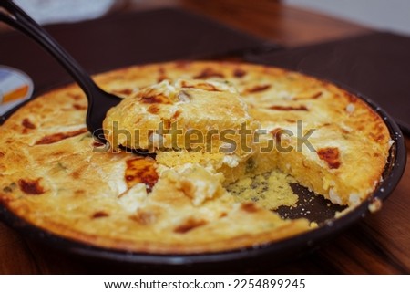 Paraguayan soup with creamy cheese in an electric oven Foto d'archivio © 