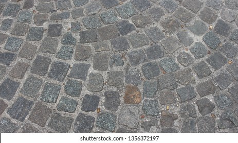 Parallelepiped Road In Bruges, Flanders, Belgium.