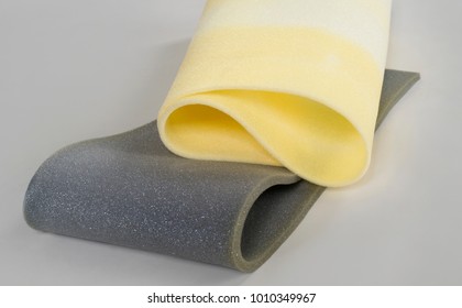 paralon gray and yellow on a white background,polyurethane foam