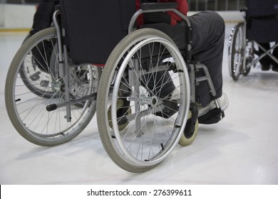 The Paralytic Curling Training Wheelchair Curling. Invalid Sport