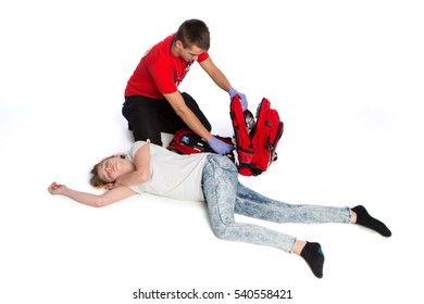 Paramedic Demonstrate Cardiopulmonary Resuscitation Cpr Stock Photo ...