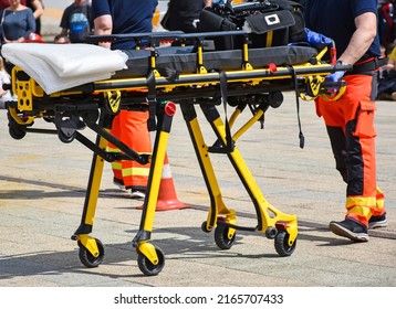 Paramedic With A Stretcher On The Street