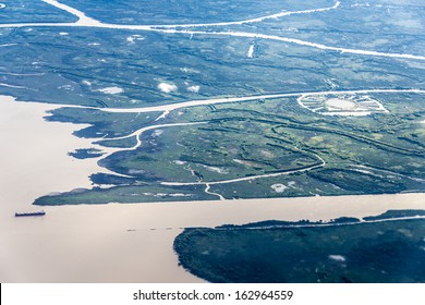 Parana River Delta Near Buenos Aires Bird Eye View In Argentina.