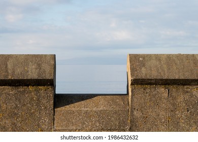 Parapet wall at a coastal beach location - Shutterstock ID 1986432632
