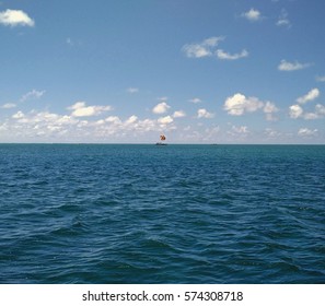 A Parasailing Landing Pad In The Middle Of The Sea. 