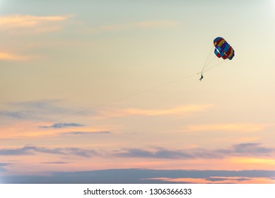 Parasailing at sunset