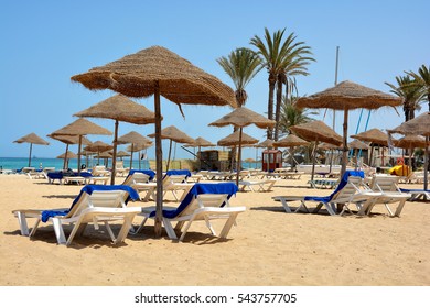 Parasols On The Beach In Sousse.Tunisia