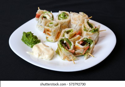 Paratha Roll With Chutney And Mayonnaise