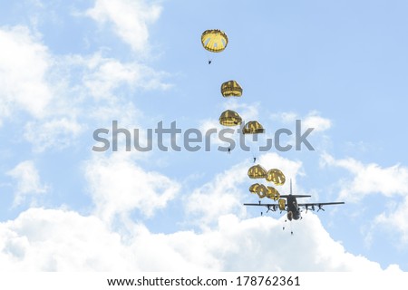 Paratroopers in action