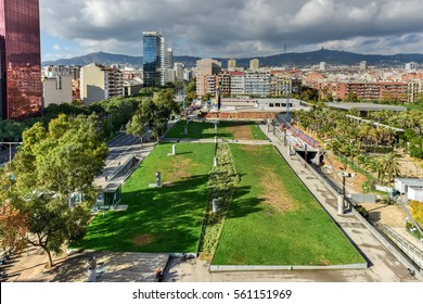 The Parc De Joan Miro In Barcelona, Catalonia, Spain.