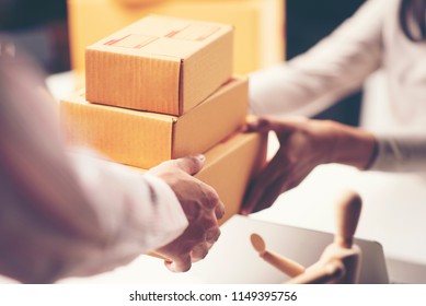 parcel delivery with good depth of field - Shutterstock ID 1149395756