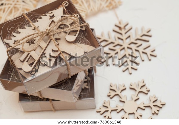 Parcel Wrapped Gift Box Brown Kraft Stock Photo Edit Now 760061548