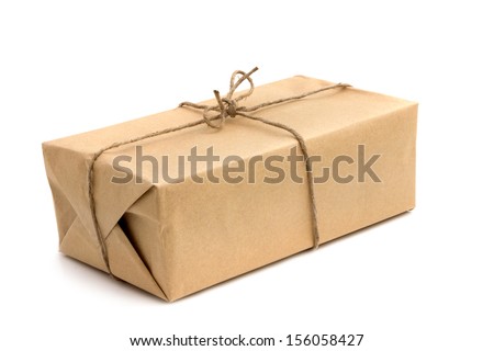 Download Parcels Box Wrapped Kraft Paper Isolated Stock Photo (Edit Now) 156058427 - Shutterstock